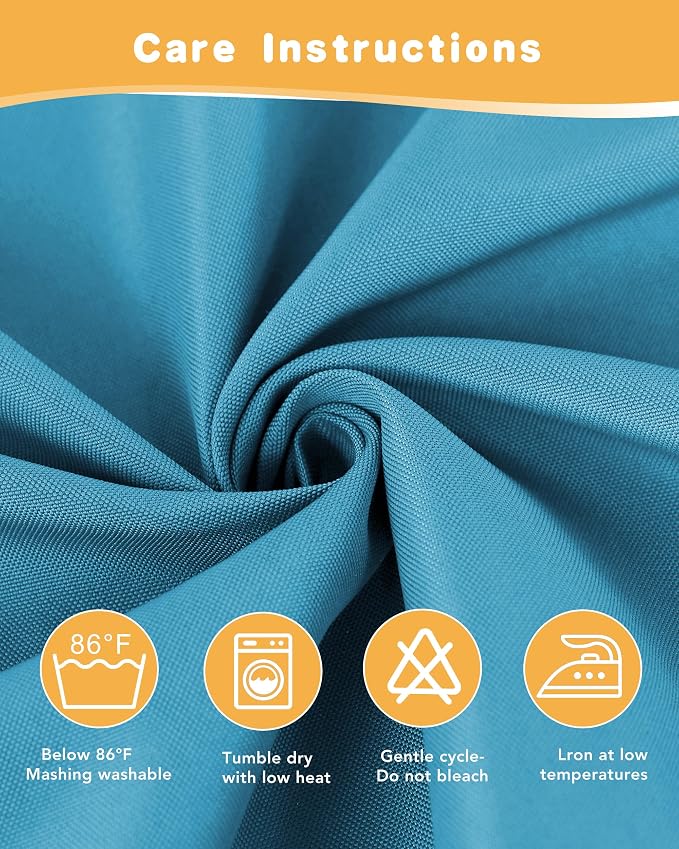 HolidayIdeas Outdoor Curtains for Patio Waterproof 4 Pcs 54x95 Inch Teal | - Image 7
