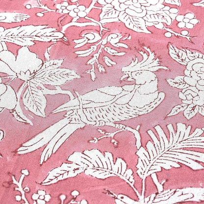 CPC Cotton Table Runner 16x90 Inch Block Printed Long Fall Table Runner for Dining Table, Card Table, Coffee Table, Wedding, Farmhouse & Outdoor Barbeque-Coral Pink