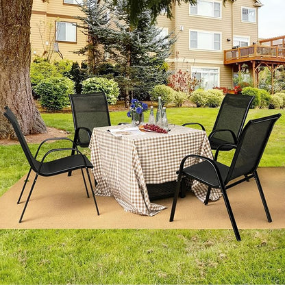 Giantex Patio Chairs Set of 2, Stackable Outdoor Dining Chairs - Image 2