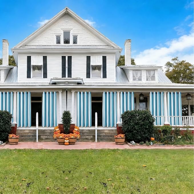4 Panels Outdoor Stripe Curtains - Image 3