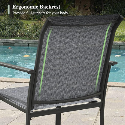 Outdoor Chairs Set of 4, Stackable Patio Dining Chairs - Image 6