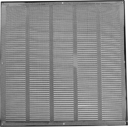 Repa Market Air Vent Cover 20x20 Inch (Outer Dimensions) Black Galvanized Steel Louvered Grill Cover with Mesh Screen/Wall or Ceiling Vent/HVAC Register for Indoor and Outdoor Ventilation