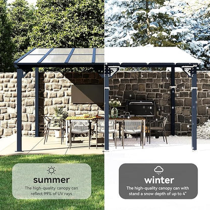 Aoxun 14’x10’ Gazebo with Aluminum Frame & Polycarbonate Panel, Outdoor Patio - Image 6