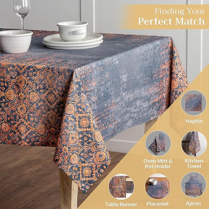 Maison d' Hermine Table Cloth Rectangle Table 100% Cotton 70 x 108 Inches Fall Tablecloth Reusable Everyday Use for Thanksgiving Christmas Decorations Dining Farmhouse Party (Imperfection)