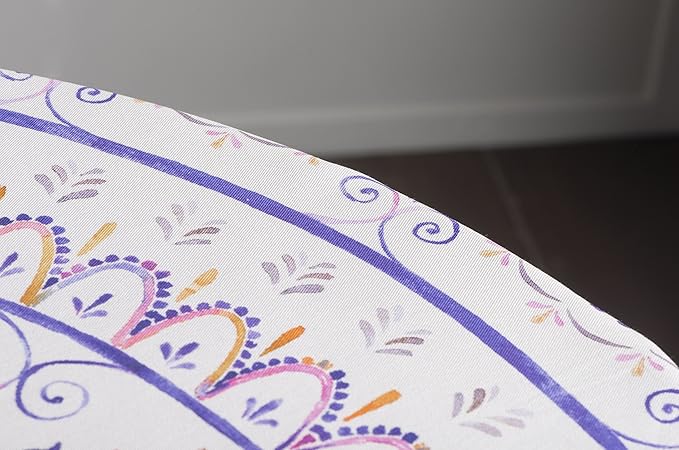 Maison d' Hermine Table Cloth Round Table 100% Cotton 63 Inches Tablecloth Reusable Decorative Everyday Use for Dining Room, Farmhouse, Home, Party, Festive & Wedding Spring Summer - Mandala