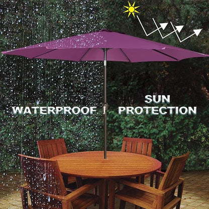 9' Outdoor Patio Umbrella, Outdoor Table Umbrella, Yard Umbrella, Market - Image 6