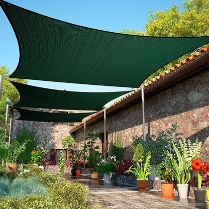 18' x 19' Green Sun Shade Sail UPF50 Rectangle smTAPR0816 Canopy Fabric Cloth by ShadeMart
