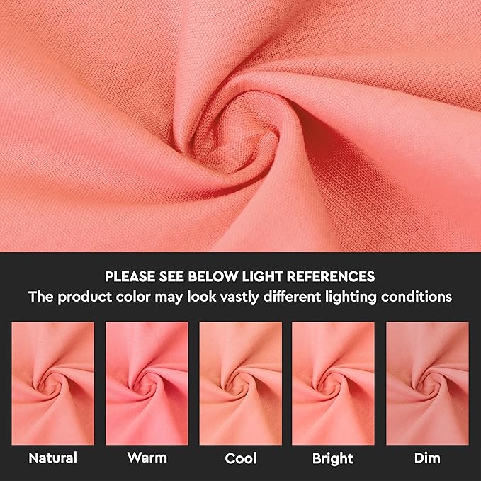 Encasa XO Table Runner 13"x104" Long | Cotton Canvas Fabric | Coral Solid Color | Machine Washable & Durable