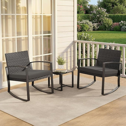 Qsun 3 Pieces Patio Furniture Set Rocking Bistro Set, Outdoor Patio Furniture - Image 7
