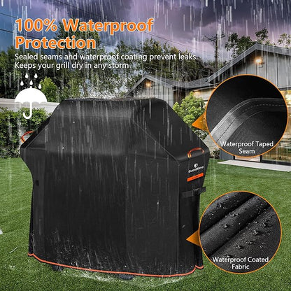 [Upgraded 1000D Heavy Duty Fabric] 58" Grill Cover for Weber Genesis II, LX 300 and Genesis 300 Series Outdoor Gas Grill, Waterproof BBQ Cover, Tear & Fade Resistant 7130 Grill Cover for Weber Grill