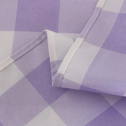 Cupuamon 2 Pack Waterproof Polyester Fabic Square Checkered Tablecloth，54x54 Outdoor Table Cloth，Oil Stain Prevention Table Cloth for Pinics and Parties（Lavender and White）