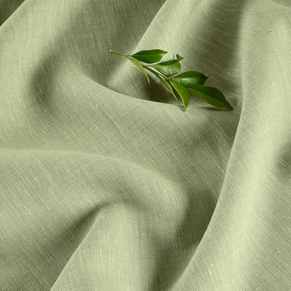 Solino Home Linen Table Runner 90 Inches Long - Athena, 100% Pure Linen Chambray Olive Table Runner 14 x 90 Inch for Dining, Spring, St Patricks Day