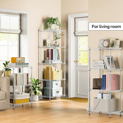 M MZG 4 Tiers Shelf Metal Storage Shelves Wire Rack Closet Organizers - Image 2