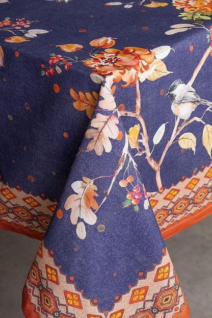 Maison d' Hermine Table Cloth Square Table 100% Cotton 54 x 54 Inches Fall Tablecloth Reusable Everyday Use for Thanksgiving Christmas Decorations Dining Farmhouse Party (Kelim - Infinity)
