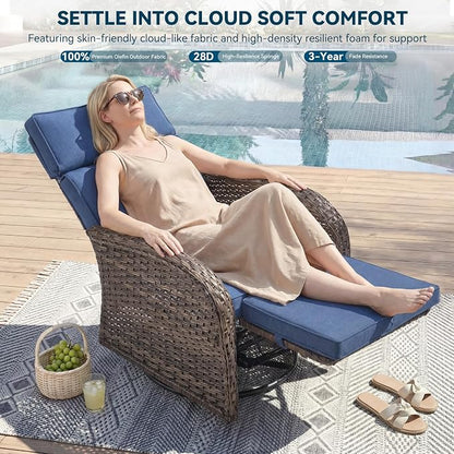 Zero Gravity Patio Swivel Recliner Chairs Set of 2 - Image 3