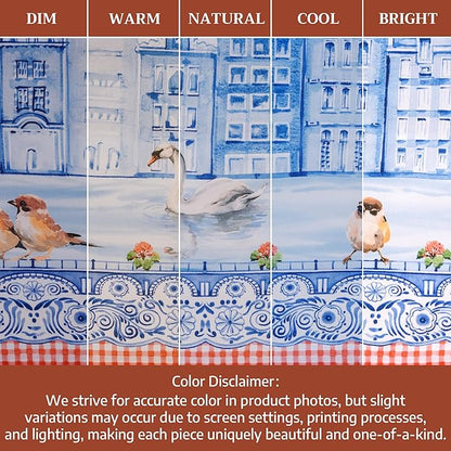 Maison d'Hermine Table Cloth Square Table 100% Cotton Tablecloth for Dining Room, Farmhouse, Home, Hotel, Parties & Wedding - Ideal for Easter Decorations Spring & Summer (Amsterdam Canals, 54" x 54")