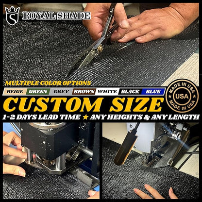 Royal Shade Custom Size 4' x 28' Grey Fence Privacy Screen Windscreen Cover Netting Mesh Fabric Cloth - Cable Zip Ties Included (We Make Custom Size)