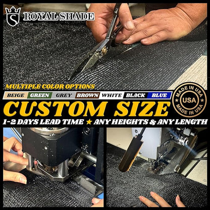 Royal Shade Custom Size 4' x 180' Green Fence Privacy Screen Windscreen Cover Netting Mesh Fabric Cloth - Cable Zip Ties Included (We Make Custom Size)