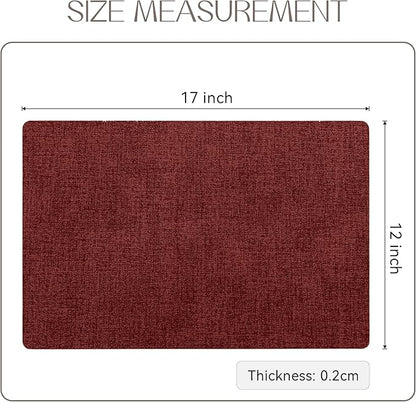 Romanstile Vinyl Placemats Set of 8-12 X 17 Inch - Heat Resistant Place Mats 100% Waterproof Oilproof Wipeable Reversible Faux Leather Table Mats for Kitchen, Dining, Party, Outdoor, Red