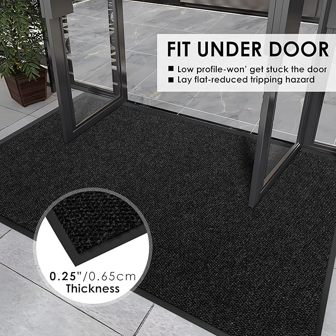 3′ x 39′ Front Door Mat Indoor Outdoor Entrance, Commercial Floor Mat Heavy Duty Dirt Trapper Entryway Doormat, Custom Size Non Slip Rubber Backing Welcome mat, Door Mat for High Traffic Area