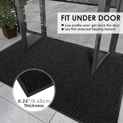 2′ x 57′ Front Door Mat Indoor Outdoor Entrance, Commercial Floor Mat Heavy Duty Dirt Trapper Entryway Doormat, Custom Size Non Slip Rubber Backing Welcome mat, Door Mat for High Traffic Area