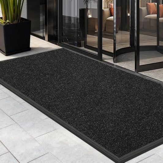 4' X 20' Commercial Outdoor Doormats Customized Sizes,Thick Heavy Duty Rubber Door Mat Indoor Outside, 0.35" Low Profile All-Weather Waterproof Matt for Garage Floor Patio Porch Entrance Entryway