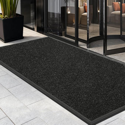 3' X 24' Commercial Outdoor Doormats Customized Sizes,Thick Heavy Duty Rubber Door Mat Indoor Outside, 0.35" Low Profile All-Weather Waterproof Matt for Garage Floor Patio Porch Entrance Entryway