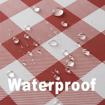 Waterproof Checkered Tablecloth Fabric - Rectangle 58x84 Inch Classic Gingham Buffalo Plaid Table Cloth for Indoor/Outdoor Use - Washable Table Cover for Kitchen, BBQs, and Parties