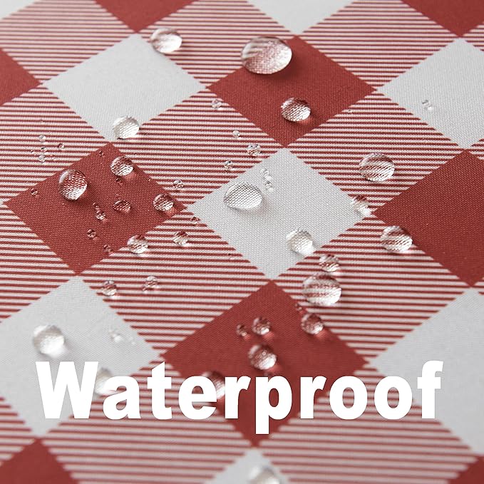 Waterproof Plaid Tablecloth Fabric - Oblong 52x70 Inch Classic Buffalo Tartan Table Cloth for Indoor/Outdoor Use - Washable Tabletop Cover for Dinner, BBQs, and Parties