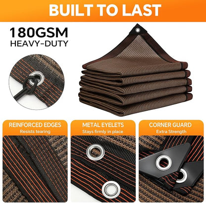 90% Sun Shade Cloth with Grommets, Breathable HDPE Mesh Tarp - Image 4
