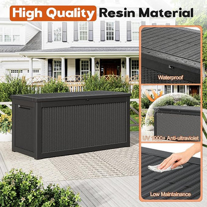 Outdoor Deck Storage Box, Resin Deck Boxes Indoor and outdoor, Waterproof - Image 4