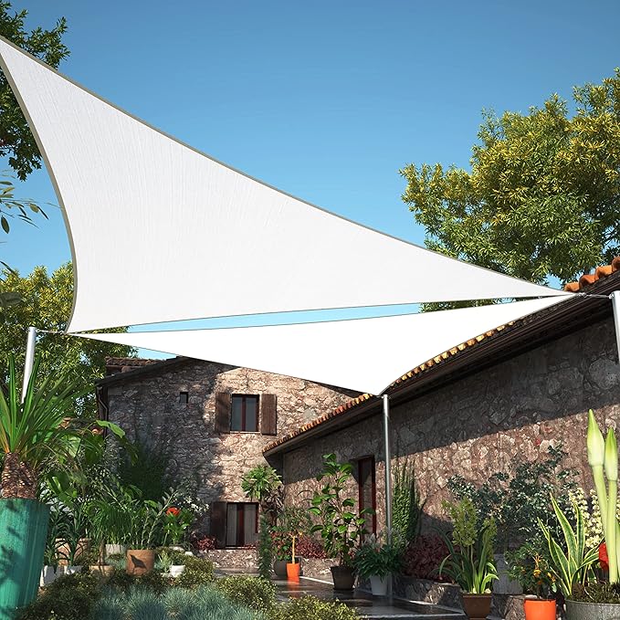 11' x 11' x 15.6' White Sun Shade Sail UPF50 Right Triangle SMTAPT12 Canopy by ShadeMart