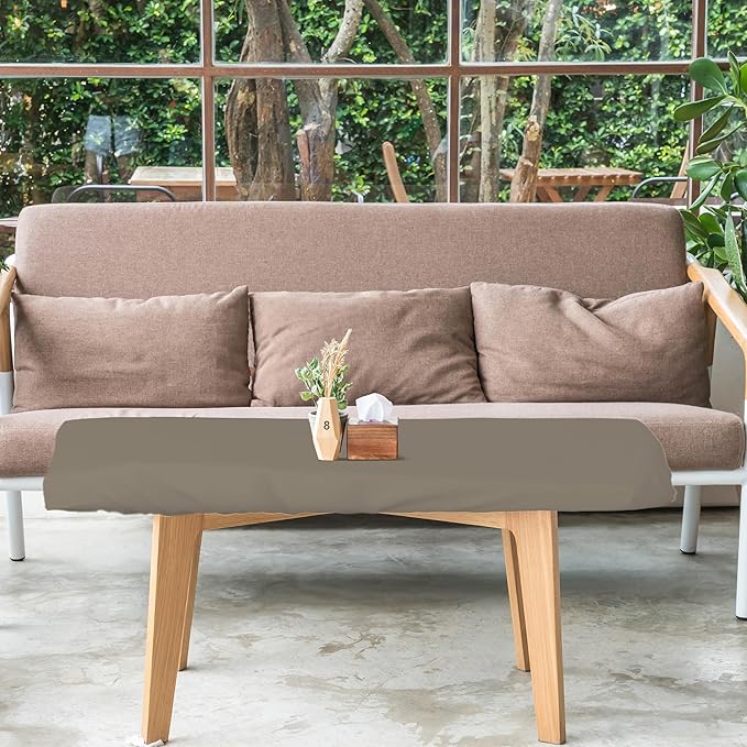 Covers & All Rectangle Table Top Cover, 12 Oz Waterproof UV & Weather Resistant Patio Table Cover, Outdoor Table Cover for Patio Furniture (100" L x 50" W x 5" H, Beige)