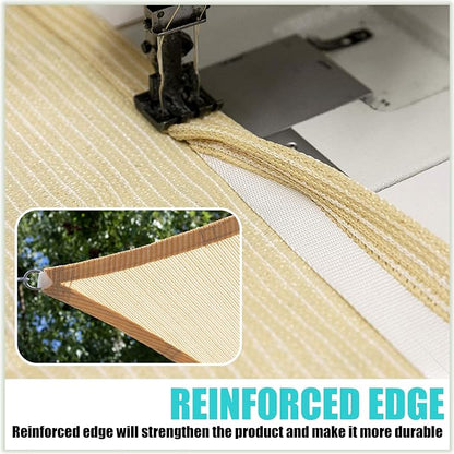 Amgo 14' x 14' x 14' Red Triangle Sun Shade Sail Outdoor Canopy Awning UPF50+ - Image 5