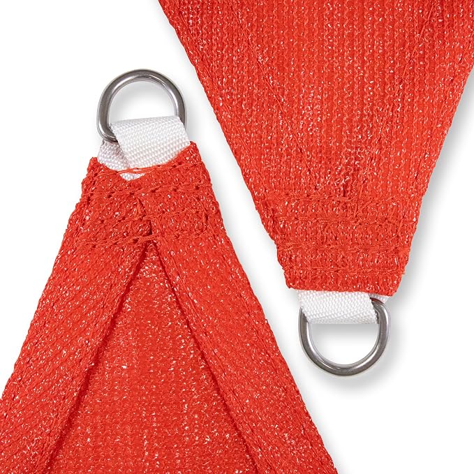 Amgo Custom Size 11' x 20' x 22.8' Red Right Triangle Sun Shade Sail UPF50+ - Image 8