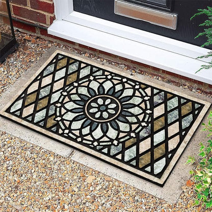 CHICHIC Welcome Door Mat 17x 30 Inch Front Doormat Outdoors for Home Entrance Outdoors Mat for Outside Entry Way Doormat Entry Rugs, Heavy Duty Non Slip Rubber Back Low Profile, Flower