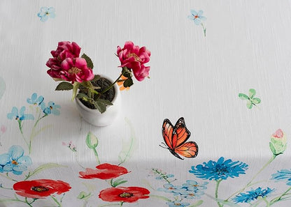 Maison d' Hermine Table Cloth Rectangle Table 100% Cotton 70 x 108 Inches Tablecloth Reusable Decorative for Dining Room, Farmhouse, Home, Party, Festive & Wedding Spring Summer - Summer Whisper