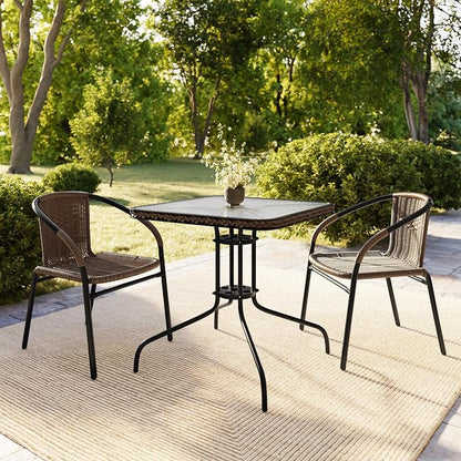 Flash Furniture Lila Modern Rattan Indoor/Outdoor Stackable Dining Chairs - Image 2