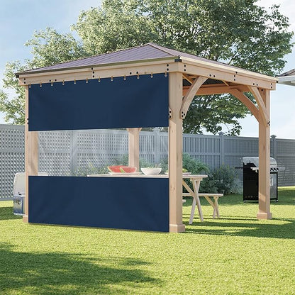 Covers & all Outdoor Clear Panel Curtain, 12 oz Vinyl Outdor Curtains for Patio, Waterproof & Weather Resistant Tarp with Brass Grommets for Pergola, Porch, Gazebos, Balcony (10' H X 4' W feet, Blue)