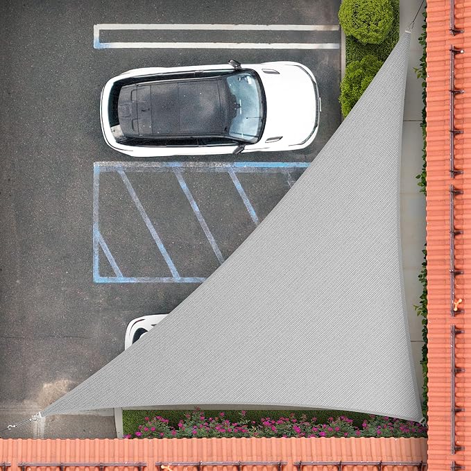 Royal Shade 19' x 20' x 27.6' Grey Right Triangle Sun Shade Sail Order to Make by RoyalShade