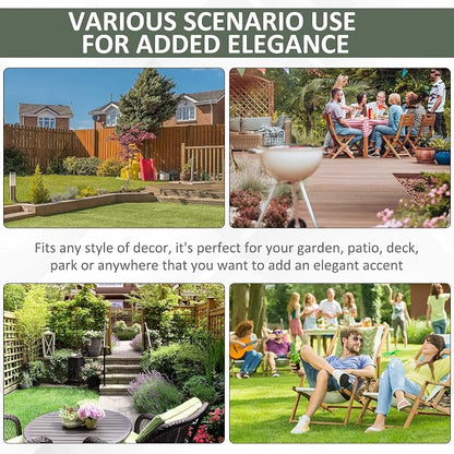 Outsunny 14" x 17" Ceramic Garden Stool Strong Glazed Material Green | - Image 7