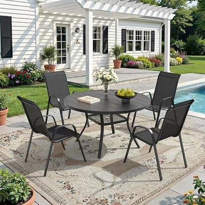 DIFY Patio Chairs Set of 2, Stackable Outdoor Dining Chairs Set - Image 2