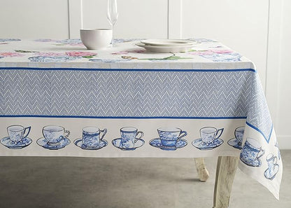 Maison d' Hermine Table Cloth Rectangle Table 100% Cotton 54 x 72 Inches Tablecloth Reusable Decorative Everyday Use for Dining Room, Farmhouse, Home, Party, Festive & Wedding Spring Summer - Canton