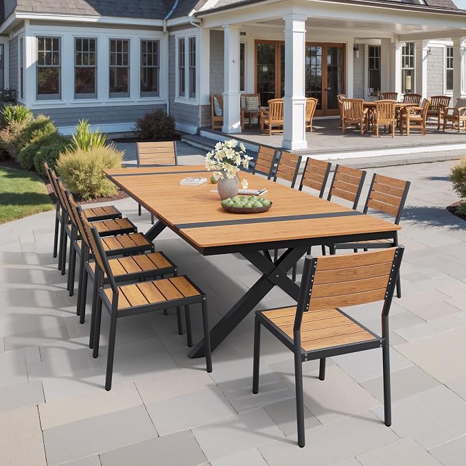 Pellebant Stackable Outdoor Patio Dining Chairs Set of 4 | Aluminum Armless - Image 2