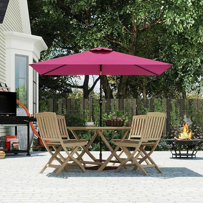 6.5' x 10' Rectangular Patio Umbrella Large Outdoor Market Umbrella w/UV - Image 2