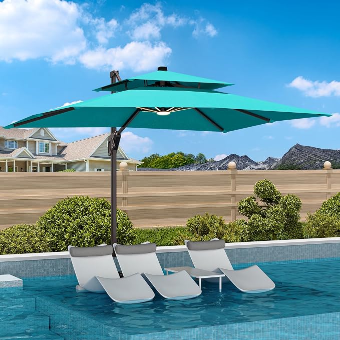 9' X 12' Cantilever Patio Outdoor Umbrella by MPLShade