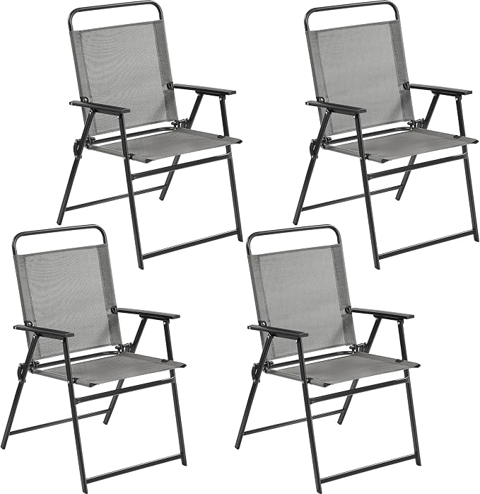 Yaheetech Outdoor Patio Chairs Set of 4, Folding Camping Chairs, no assembly by Unknown