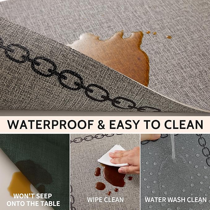 Placemats Set of 4, Heat Resistant & Waterproof Table Mats for Dining, Non Slip Scratch Proof Place Mats for Kitchen, Easy to Clean - Outdoor,Indoor Use（17x12 Inch）