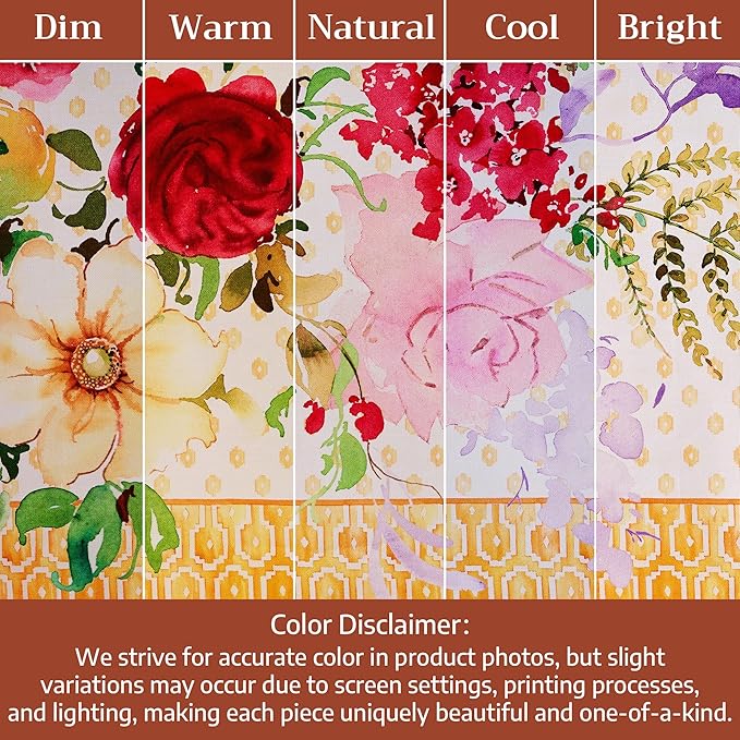 Maison d' Hermine Premium Table Cloth Rectangle Table 100% Combed Cotton 140 x 70 Inches Tablecloth Reusable Decorative for Dining Room, Farmhouse, Home, Party, Festive & Wedding - Summer Joy