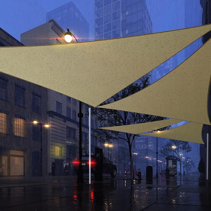 Royal Shade 12' x 14' x 18.4' Beige Triangle Waterproof Sun Shade Sail Order to - Image 7